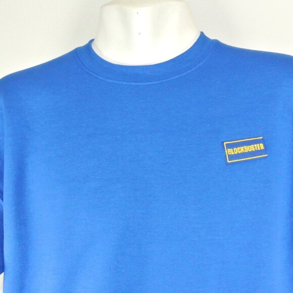 BLOCKBUSTER VIDEO Vintage Blue Sweatshirt Employee Uniform Shirt NEW - Picture 3 of 9